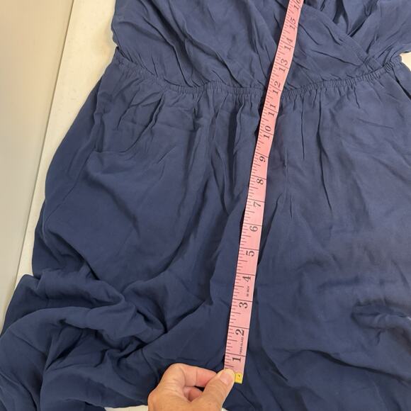 Lulu's Learning to Fly Halter Jumpsuit Womens Large Cinched Waist Backless Blue - Picture 12 of 16